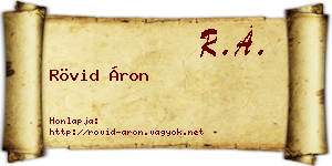 Rövid Áron névjegykártya